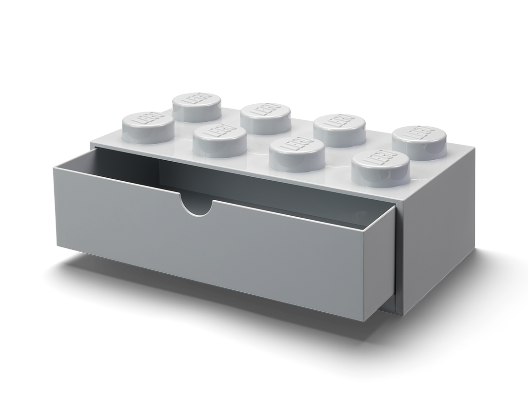 5B859BC4-FE4F-A01F-9CAE-81C5F2F7F0EA.png 8-Stud Desk Drawer – Gray - Image 1