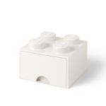 4-Stud Brick Drawer – White